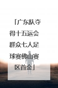 广东队夺得十五运会群众七人足球赛佛山赛区首金