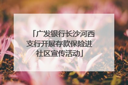 广发银行长沙河西支行开展存款保险进社区宣传活动