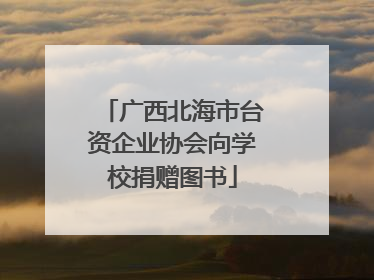 广西北海市台资企业协会向学校捐赠图书