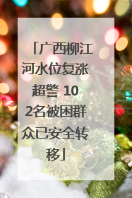广西柳江河水位复涨超警 102名被困群众已安全转移
