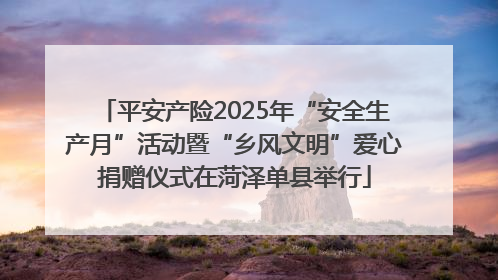 平安产险2025年“安全生产月”活动暨“乡风文明”爱心捐赠仪式在菏泽单县举行