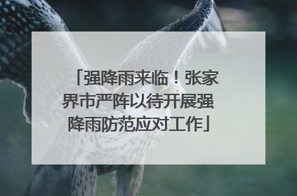 强降雨来临！张家界市严阵以待开展强降雨防范应对工作