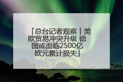 总台记者观察丨美欧贸易冲突升级 德国或面临2500亿欧元累计损失