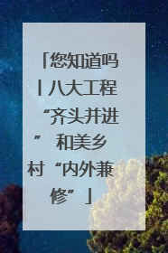 您知道吗丨八大工程“齐头并进” 和美乡村“内外兼修”