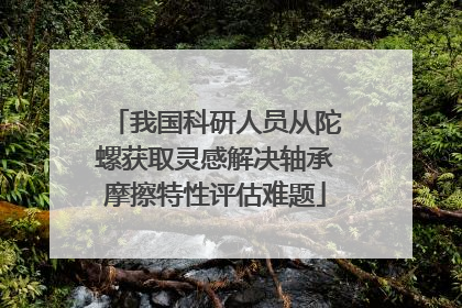 我国科研人员从陀螺获取灵感解决轴承摩擦特性评估难题