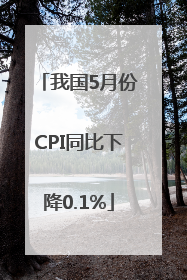 我国5月份CPI同比下降0.1%