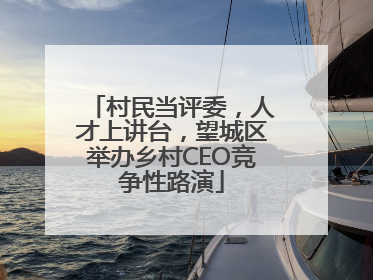 村民当评委，人才上讲台，望城区举办乡村CEO竞争性路演