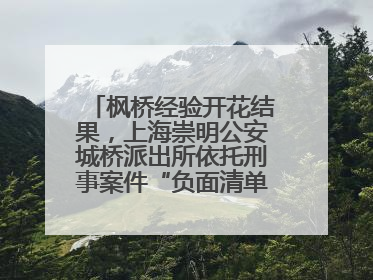 枫桥经验开花结果，上海崇明公安城桥派出所依托刑事案件“负面清单”强化派出所“主防”