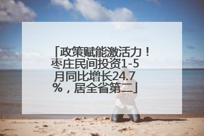 政策赋能激活力！枣庄民间投资1-5月同比增长24.7%，居全省第二