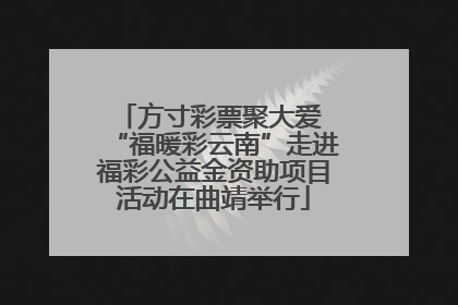方寸彩票聚大爱 “福暖彩云南”走进福彩公益金资助项目活动在曲靖举行