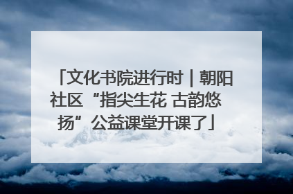 文化书院进行时｜朝阳社区“指尖生花 古韵悠扬”公益课堂开课了