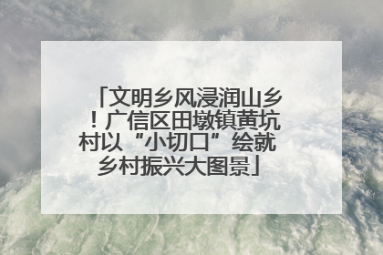 文明乡风浸润山乡！广信区田墩镇黄坑村以“小切口”绘就乡村振兴大图景