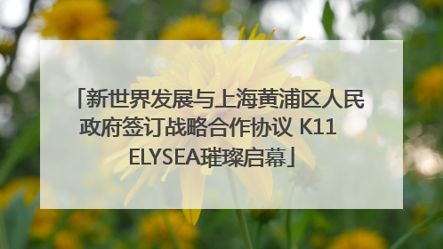 新世界发展与上海黄浦区人民政府签订战略合作协议 K11 ELYSEA璀璨启幕