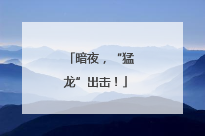 暗夜，“猛龙”出击！