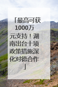 最高可获1000万元支持！湖南出台十项政策措施深化对德合作