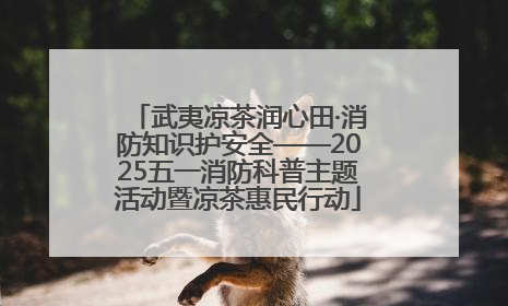 武夷凉茶润心田·消防知识护安全——2025五一消防科普主题活动暨凉茶惠民行动