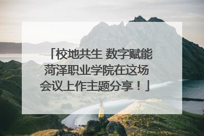 校地共生 数字赋能 菏泽职业学院在这场会议上作主题分享！