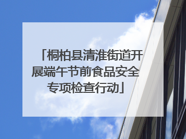 桐柏县清淮街道开展端午节前食品安全专项检查行动