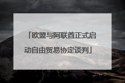 欧盟与阿联酋正式启动自由贸易协定谈判