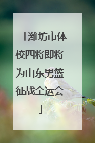 潍坊市体校四将即将为山东男篮征战全运会