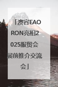 澳容EAORON亮相2025服贸会展前推介交流会