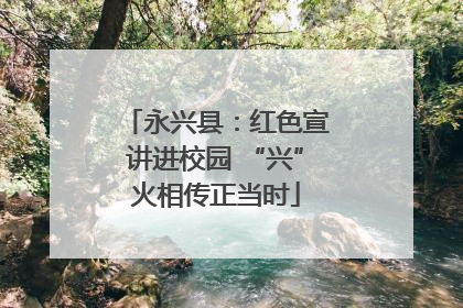永兴县：红色宣讲进校园 “兴”火相传正当时