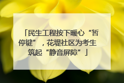 民生工程按下暖心“暂停键”，花堤社区为考生筑起“静音屏障”