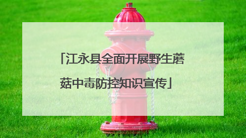 江永县全面开展野生蘑菇中毒防控知识宣传