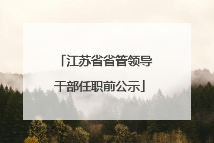 江苏省省管领导干部任职前公示