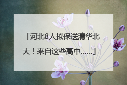 河北8人拟保送清华北大！来自这些高中……