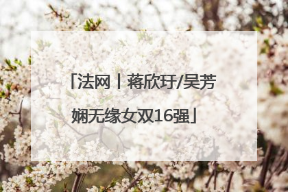 法网丨蒋欣玗/吴芳娴无缘女双16强