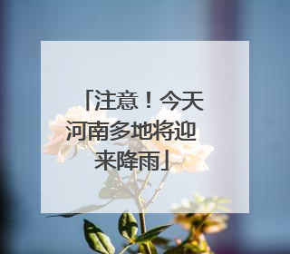 注意！今天河南多地将迎来降雨