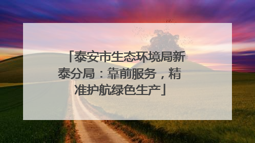 泰安市生态环境局新泰分局：靠前服务，精准护航绿色生产