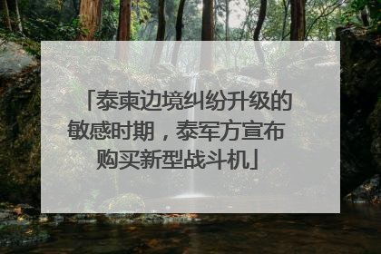 泰柬边境纠纷升级的敏感时期，泰军方宣布购买新型战斗机