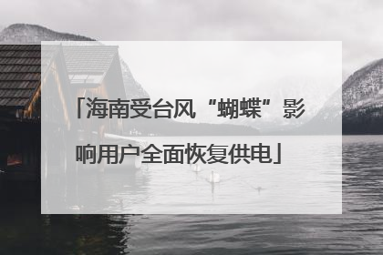 海南受台风“蝴蝶”影响用户全面恢复供电