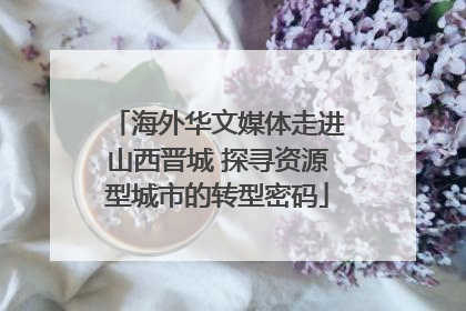 海外华文媒体走进山西晋城 探寻资源型城市的转型密码