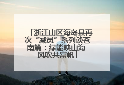 浙江山区海岛县再次“减员”系列谈苍南篇：绿能映山海 风吹共富帆