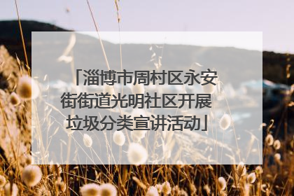 淄博市周村区永安街街道光明社区开展垃圾分类宣讲活动