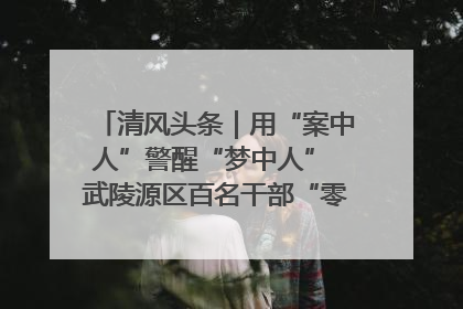 清风头条｜用“案中人”警醒“梦中人” 武陵源区百名干部“零距离”接受警示教育