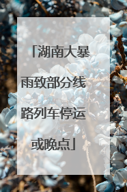 湖南大暴雨致部分线路列车停运或晚点