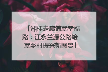 湘桂走廊铺就幸福路：江永兰源公路绘就乡村振兴新图景