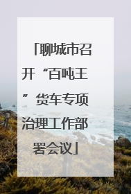 聊城市召开“百吨王”货车专项治理工作部署会议