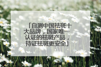 自测中国祛斑十大品牌，国家唯一认证的祛斑产品，持证祛斑更安全