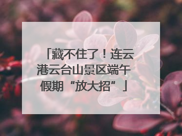藏不住了！连云港云台山景区端午假期“放大招”
