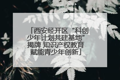 西安经开区“科创少年计划共建基地”揭牌 知识产权教育赋能青少年创新