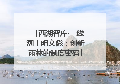 西湖智库·一线潮丨明文彪：创新雨林的制度密码