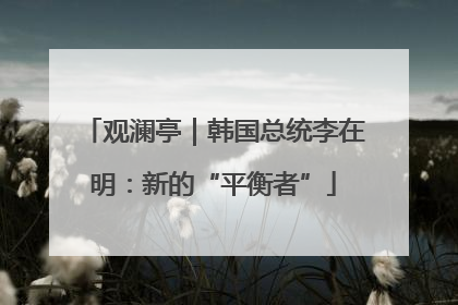 观澜亭｜韩国总统李在明：新的“平衡者”