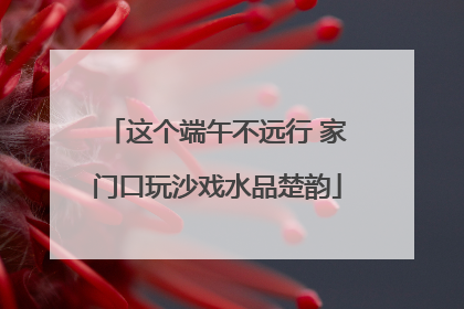 这个端午不远行 家门口玩沙戏水品楚韵