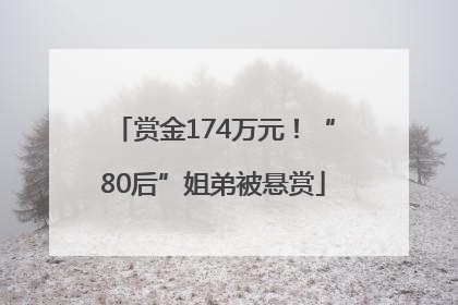 赏金174万元！“80后”姐弟被悬赏