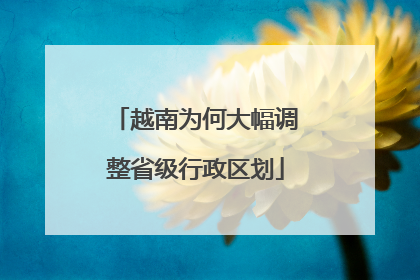 越南为何大幅调整省级行政区划